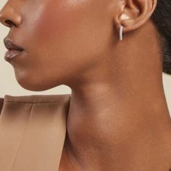 Histoire d'Or Créoles Declaration Argent Blanc Oxyde De Zirconium* Boucles D'Oreilles|Boucles D'Oreilles Fantaisie