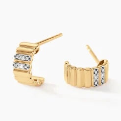 Online Histoire d'Or Créoles Diamantae Or Jaune Diamant