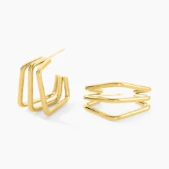 Outlet Histoire d'Or Créoles Dieppe Acier Jaune