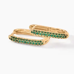 Hot Histoire d'Or Créoles Domingo Plaqué Or Jaune Spinelle Synthétique plaqué or jaune spinelle vert