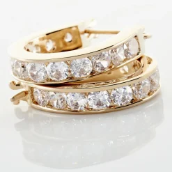 Histoire d'Or Créoles Doryne Plaqué Or Jaune Oxyde De Zirconium* Boucles D'Oreilles|Boucles D'Oreilles Fantaisie