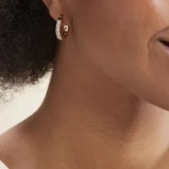 Histoire d'Or Créoles Doryne Plaqué Or Jaune Oxyde De Zirconium* Boucles D'Oreilles|Boucles D'Oreilles Fantaisie