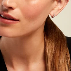 Clearance Histoire d'Or Créoles Eitane Argent Blanc Oxyde De Zirconium