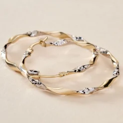 Sale Histoire d'Or Créoles Eleanie Fil Vrille Or Bicolore