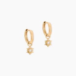 Online Histoire d'Or Créoles Ellie Plaque Or Jaune Oxyde De Zirconium