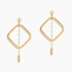 Best Histoire d'Or Créoles Elyette Carre Ajoure Or Jaune