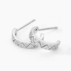 Histoire d'Or Créoles Emaline Argent Blanc Oxyde De Zirconium* Boucles D'Oreilles|Boucles D'Oreilles Fantaisie