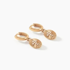 Histoire d'Or Créoles Embrasement Plaqué Or Jaune Oxyde De Zirconium* Boucles D'Oreilles|Boucles D'Oreilles Fantaisie