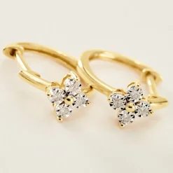 Histoire d'Or Créoles Eternal Spring Or Jaune Diamant* Boucles D'Oreilles|Boucles D'Oreilles Créoles