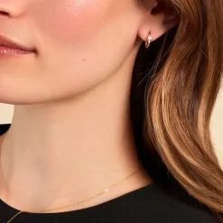 Histoire d'Or Créoles Falling Star Or Jaune Oxyde De Zirconium* Boucles D'Oreilles|Boucles D'Oreilles Créoles