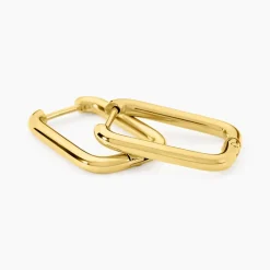 Histoire d'Or Créoles Figari Acier Jaune - 10 mm* Boucles D'Oreilles|Boucles D'Oreilles Fantaisie