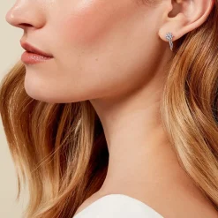 Discount Histoire d'Or Créoles Galliane Argent Blanc Oxyde De Zirconium