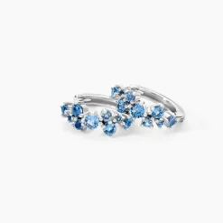 Online Histoire d'Or Créoles Ginnie Argent Blanc Oxyde De Zirconium