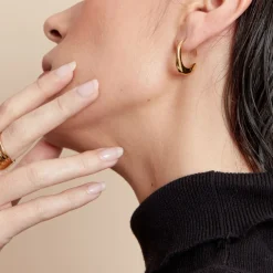 Histoire d'Or Créoles Gold Aura Acier Jaune* Boucles D'Oreilles|Boucles D'Oreilles Fantaisie