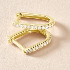 Sale Histoire d'Or Créoles Graphic Lines Or Jaune Oxyde De Zirconium