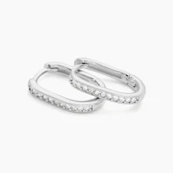 Discount Histoire d'Or Créoles Haniya Argent Blanc Oxyde De Zirconium