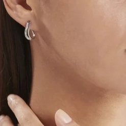 Histoire d'Or Créoles Hekate Or Blanc Strass* Boucles D'Oreilles|Boucles D'Oreilles Créoles