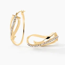 Histoire d'Or Créoles Hilharriette Or Jaune Strass* Boucles D'Oreilles|Boucles D'Oreilles Créoles