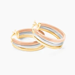 Histoire d'Or Créoles Iba Or Tricolore* Boucles D'Oreilles|Boucles D'Oreilles Créoles