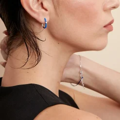 Clearance Histoire d'Or Créoles Infini Pop Argent Blanc Oxyde De Zirconium