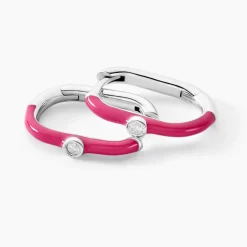 Histoire d'Or Créoles Infini Pop Argent Blanc Oxyde De Zirconium* Boucles D'Oreilles|Boucles D'Oreilles Fantaisie