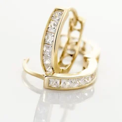 Histoire d'Or Créoles Ivria Or Jaune Oxyde De Zirconium* Boucles D'Oreilles|Boucles D'Oreilles Créoles