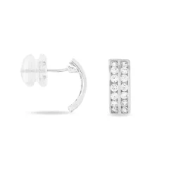 Histoire d'Or Créoles Jacobee Rondes Or Blanc Oxyde De Zirconium* Boucles D'Oreilles|Boucles D'Oreilles Créoles