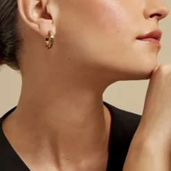 Outlet Histoire d'Or Créoles Janina Acier Jaune