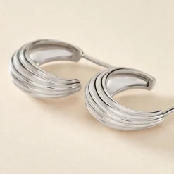 Histoire d'Or Créoles Jennie Argent Blanc* Boucles D'Oreilles|Boucles D'Oreilles Fantaisie