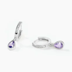 Best Histoire d'Or Créoles Jerusha Argent Blanc Oxyde De Zirconium argent blanc oxyde lavande