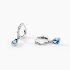 Histoire d'Or Créoles Jerusha Argent Blanc Spinelle Oxyde De Zirconium* Boucles D'Oreilles|Boucles D'Oreilles Fantaisie