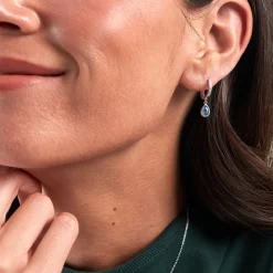 Histoire d'Or Créoles Jerusha Argent Blanc Spinelle Oxyde De Zirconium* Boucles D'Oreilles|Boucles D'Oreilles Fantaisie