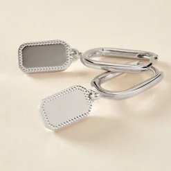 Online Histoire d'Or Créoles Jordana Argent Blanc