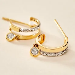 Histoire d'Or Créoles Jory Or Jaune Diamant* Boucles D'Oreilles|Boucles D'Oreilles Créoles