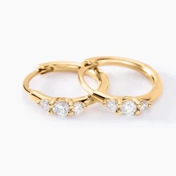 Histoire d'Or Créoles Kaelee Or Jaune Diamant Synthétique* Boucles D'Oreilles|Boucles D'Oreilles Créoles