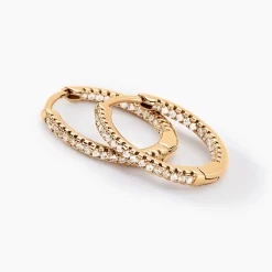 Best Histoire d'Or Créoles Karolina Rondes Plaqué Or Jaune Oxyde De Zirconium