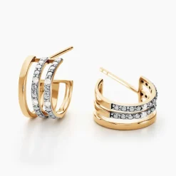 Histoire d'Or Créoles Katey Or Jaune Diamant* Boucles D'Oreilles|Boucles D'Oreilles Créoles