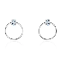 Histoire d'Or Créoles Kip Or Blanc Topaze* Boucles D'Oreilles|Boucles D'Oreilles Créoles