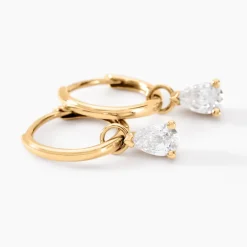 Histoire d'Or Créoles Kirstin Or Jaune Diamant Synthétique* Boucles D'Oreilles|Boucles D'Oreilles Créoles