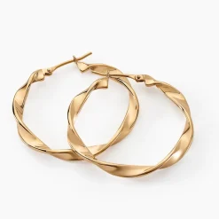 Histoire d'Or Créoles Lenna Torsadée Plaqué Or Jaune* Boucles D'Oreilles|Boucles D'Oreilles Fantaisie