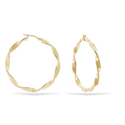 Histoire d'Or Créoles Lenna Torsadée Plaqué Or Jaune* Boucles D'Oreilles|Boucles D'Oreilles Fantaisie