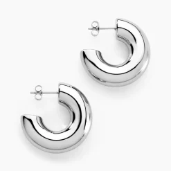 Outlet Histoire d'Or Créoles Letty acier blanc sans pierre