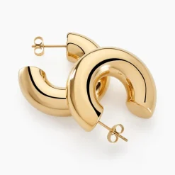 Histoire d'Or Créoles Letty Acier Jaune Sans Pierre acier dore sans pierre