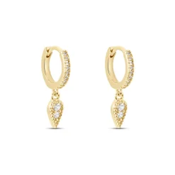 Histoire d'Or Créoles Lilibeth Plaqué Or Jaune Oxyde De Zirconium Oxyde* Boucles D'Oreilles|Boucles D'Oreilles Fantaisie