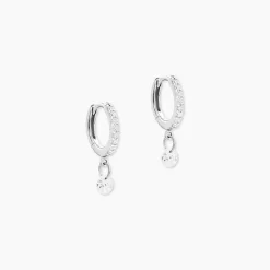 Histoire d'Or Créoles Lisenn Argent Blanc Oxyde De Zirconium* Boucles D'Oreilles|Boucles D'Oreilles Fantaisie