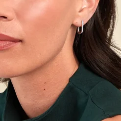 Histoire d'Or Créoles Lutetia Argent Blanc Oxyde De Zirconium* Boucles D'Oreilles|Boucles D'Oreilles Fantaisie