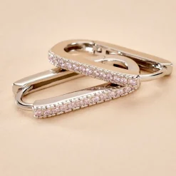 Histoire d'Or Créoles Lutetia Argent Blanc Oxyde De Zirconium* Boucles D'Oreilles|Boucles D'Oreilles Fantaisie