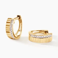 Histoire d'Or Créoles Mack Or Jaune Diamant