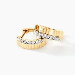 Histoire d'Or Créoles Mack Or Jaune Diamant