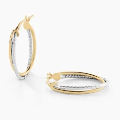 Histoire d'Or Créoles Maelia Or Bicolore* Boucles D'Oreilles|Boucles D'Oreilles Créoles